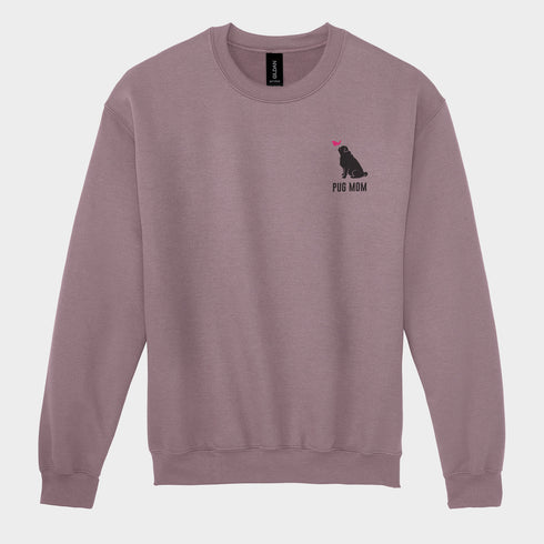 Pug Sweatshirt for Women - Pug Mom Crew Sweatshirt